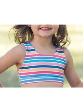 Girls Honesty Sports Bra Striped NWT Size Small 8  NWT $32
